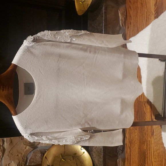 Nwt Liv Milano medium EGGSHELL SWEATER with cyrconia - Picture 1 of 11